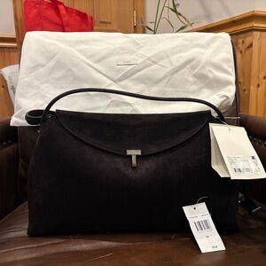 Toteme TLock Top Handle Espresso Suede Bag - NEW!!